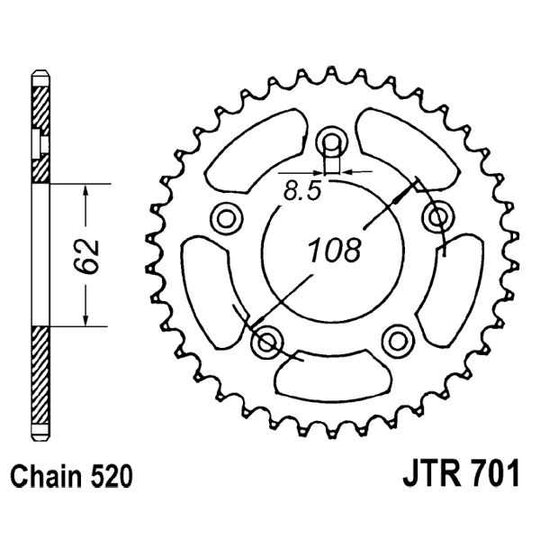 Reťazová rozeta JT JTR 701-42 42T, 520